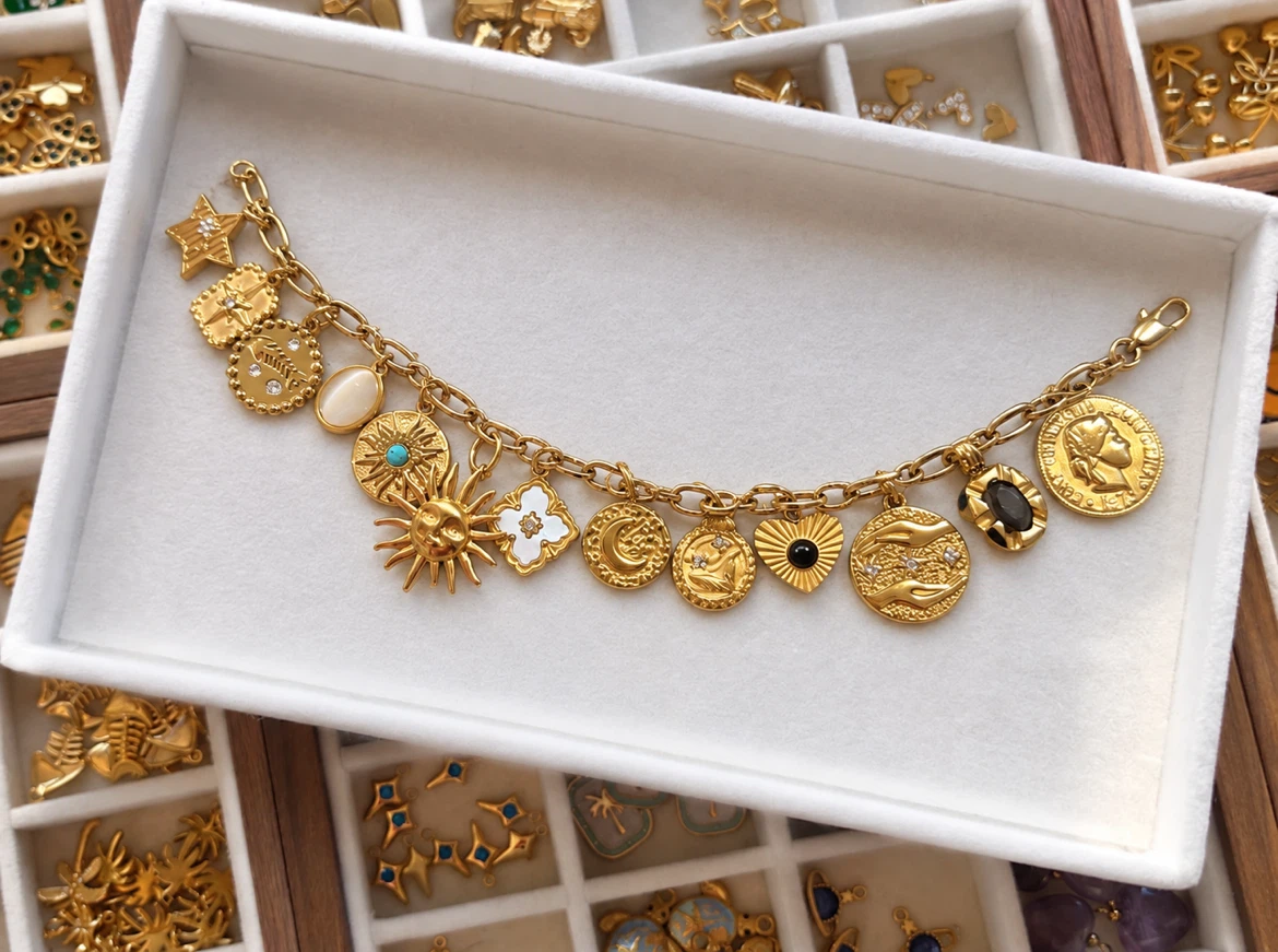 18K Gold PVD Stainless Steel Charms | Waterproof & Tarnish-Free