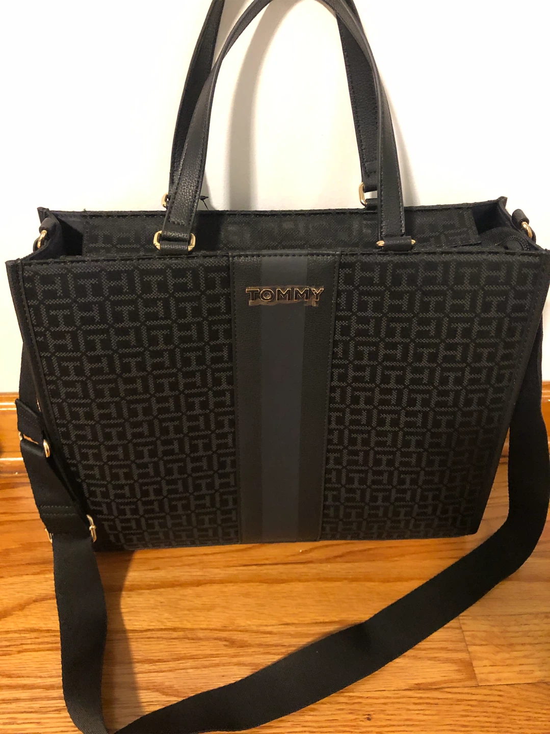 Tommy Hilfiger Black Monogram Tote Bag