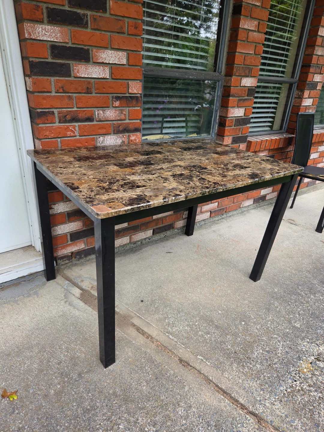 Faux Marble Top Dining Table