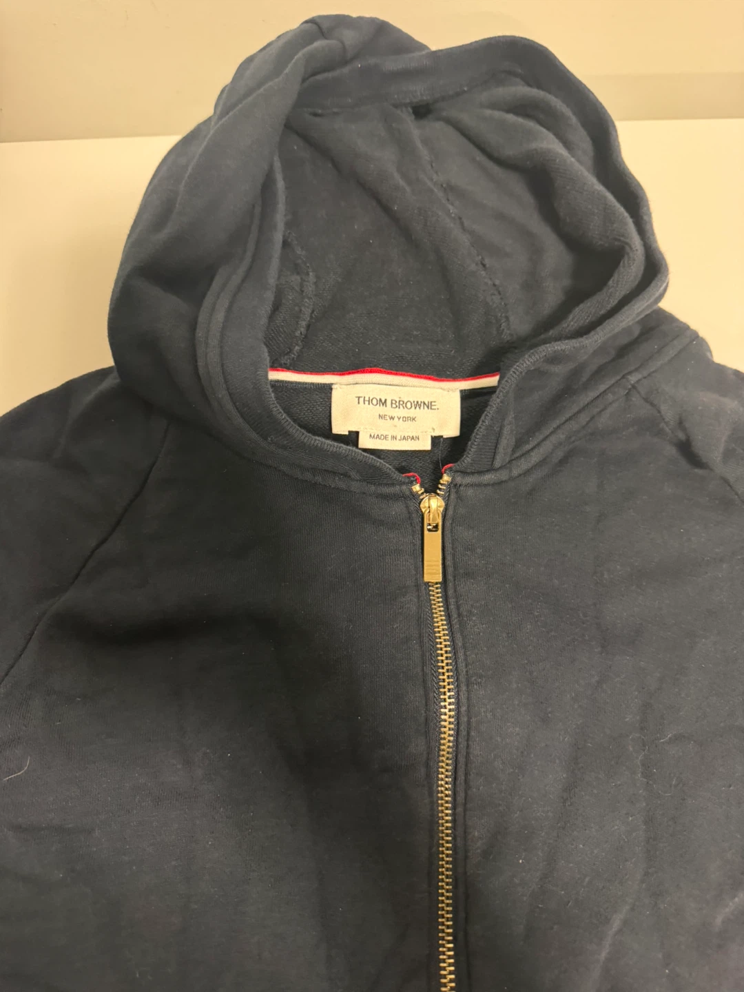 Thom Browne Navy Zip-Up Hoodie - photo 2