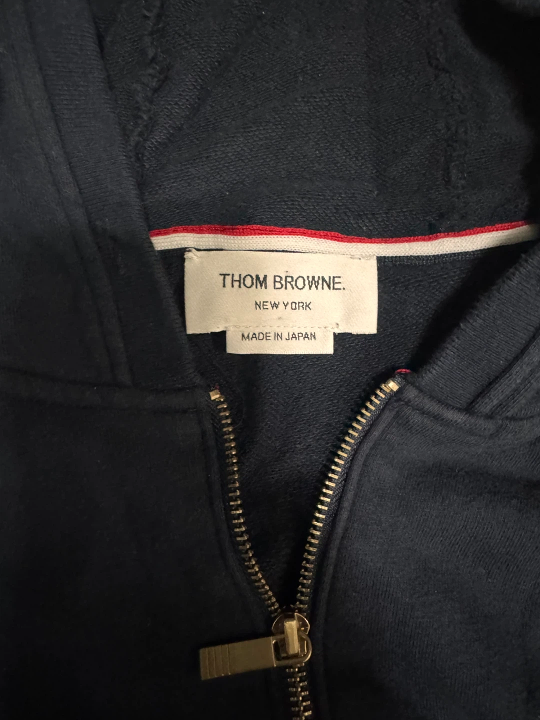 Thom Browne Navy Zip-Up Hoodie - photo 3
