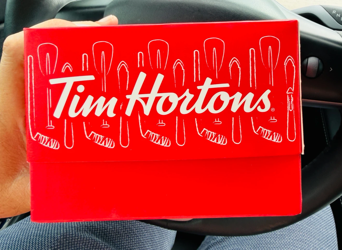 Tim Hortons Mug with Mountain and Boat Scene