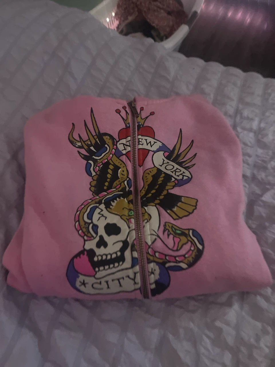 Ed Hardy Pink Zip-Up Hoodie - photo 3