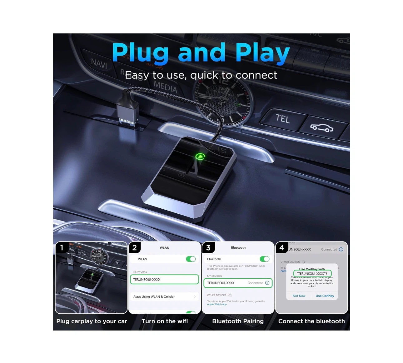 Brand new Wireless CarPlay Adapter for Apple iPhone - photo 5