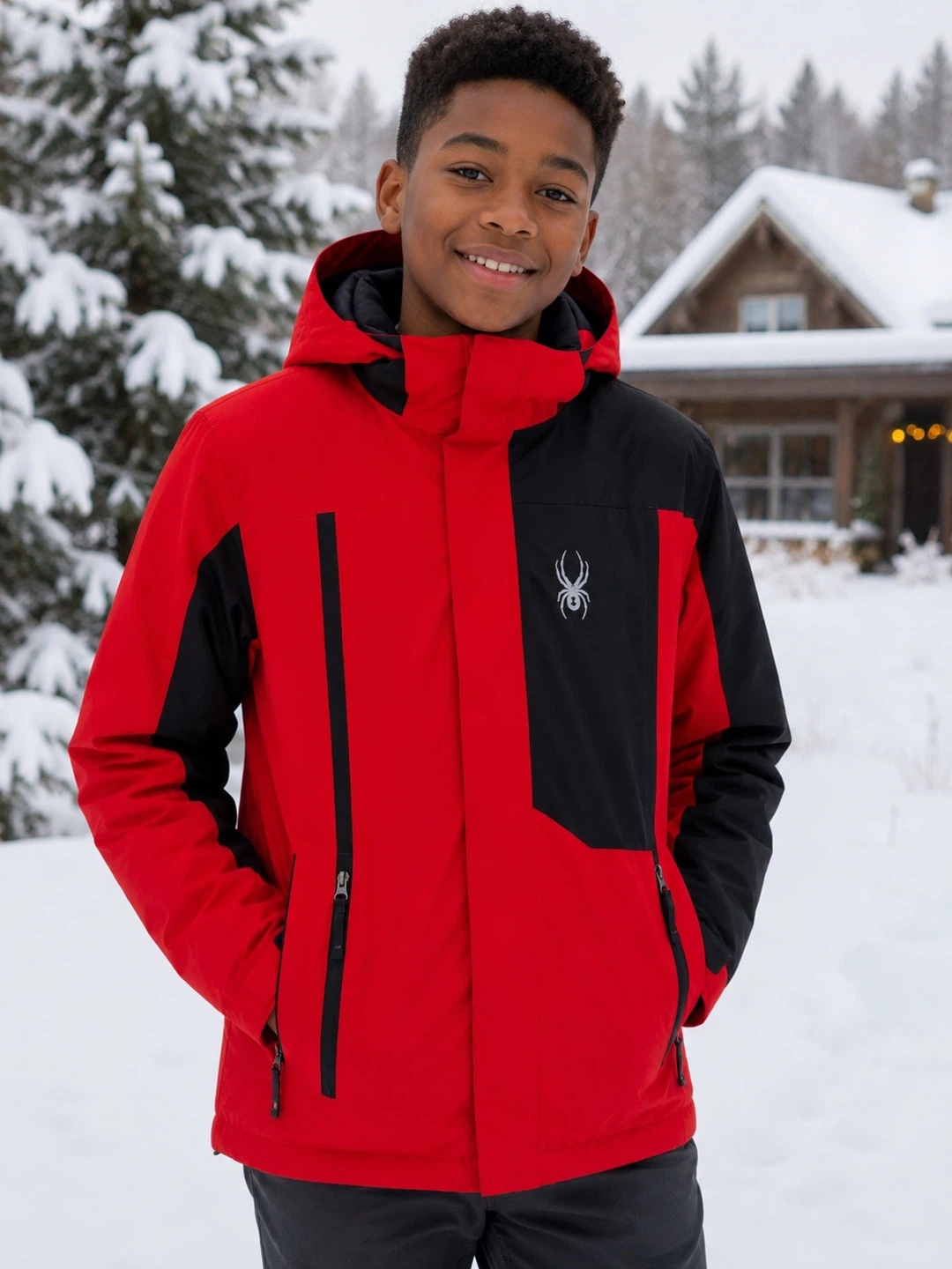 Spyder Red and Black Ski/ Snowboarding Jacket Size 11-14