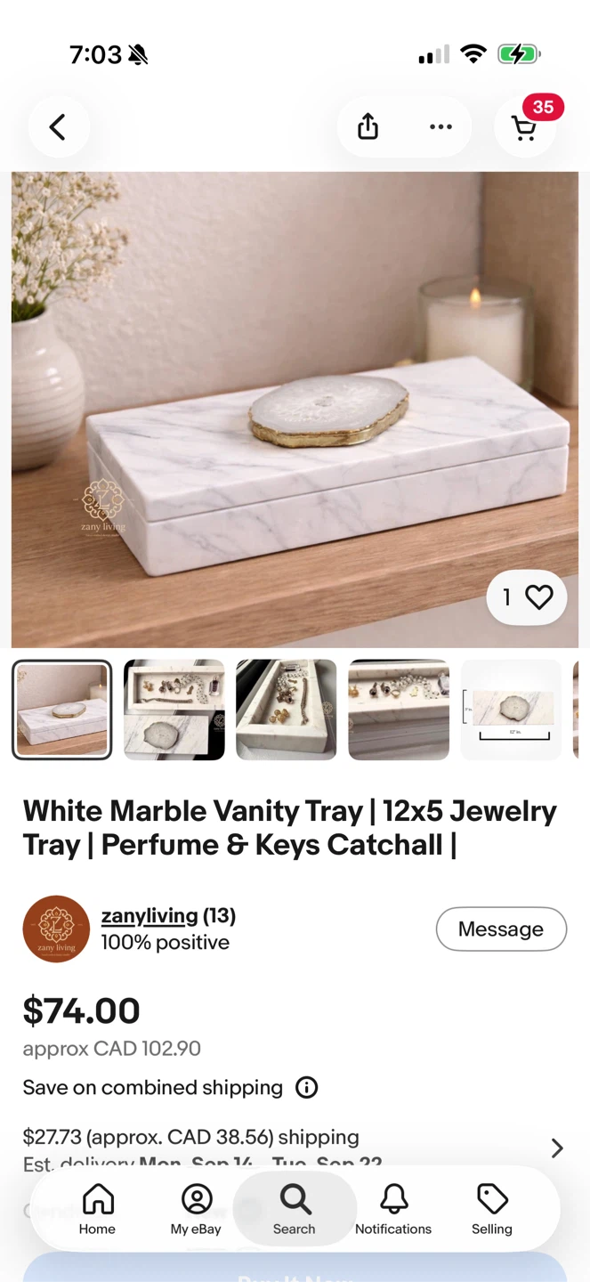 Marble Box with Agate Slice