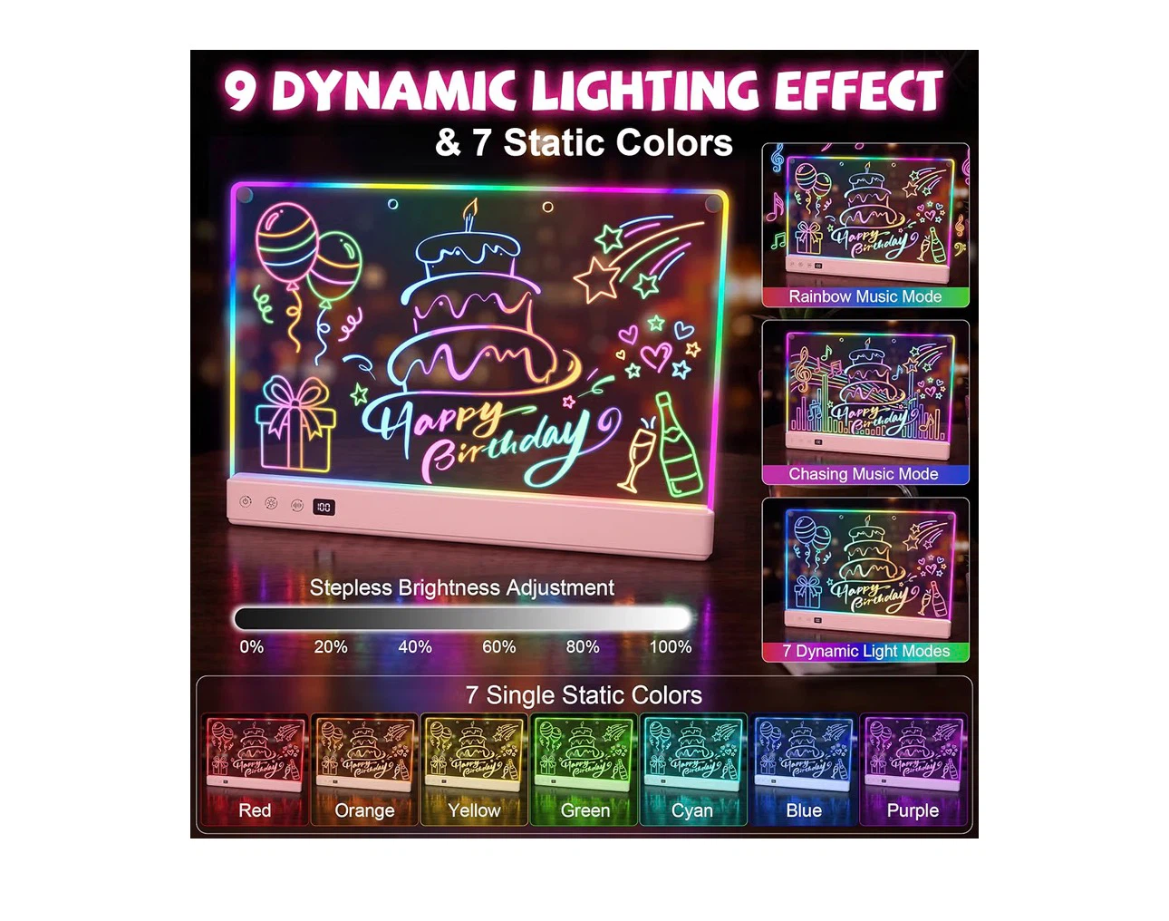 Brand new 16’’ LED Drawing Board for Kids with 16 Light Effects - photo 5