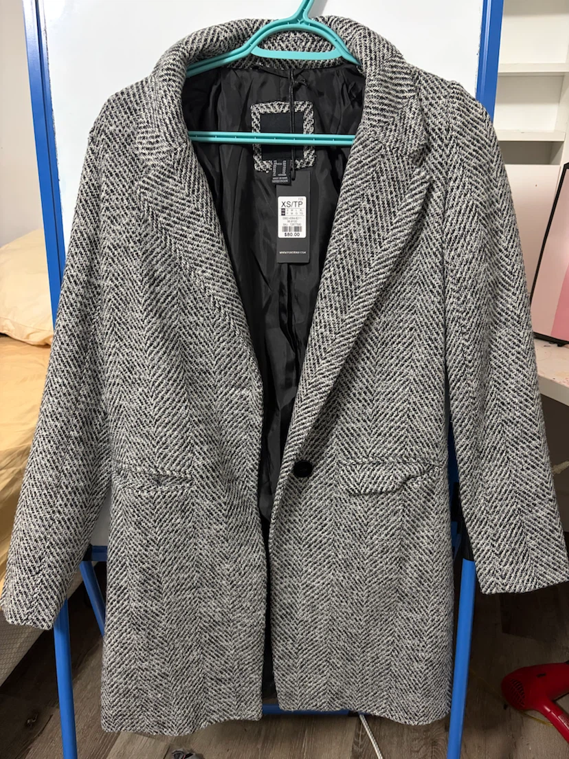 Forever 21 Herringbone Coat XS