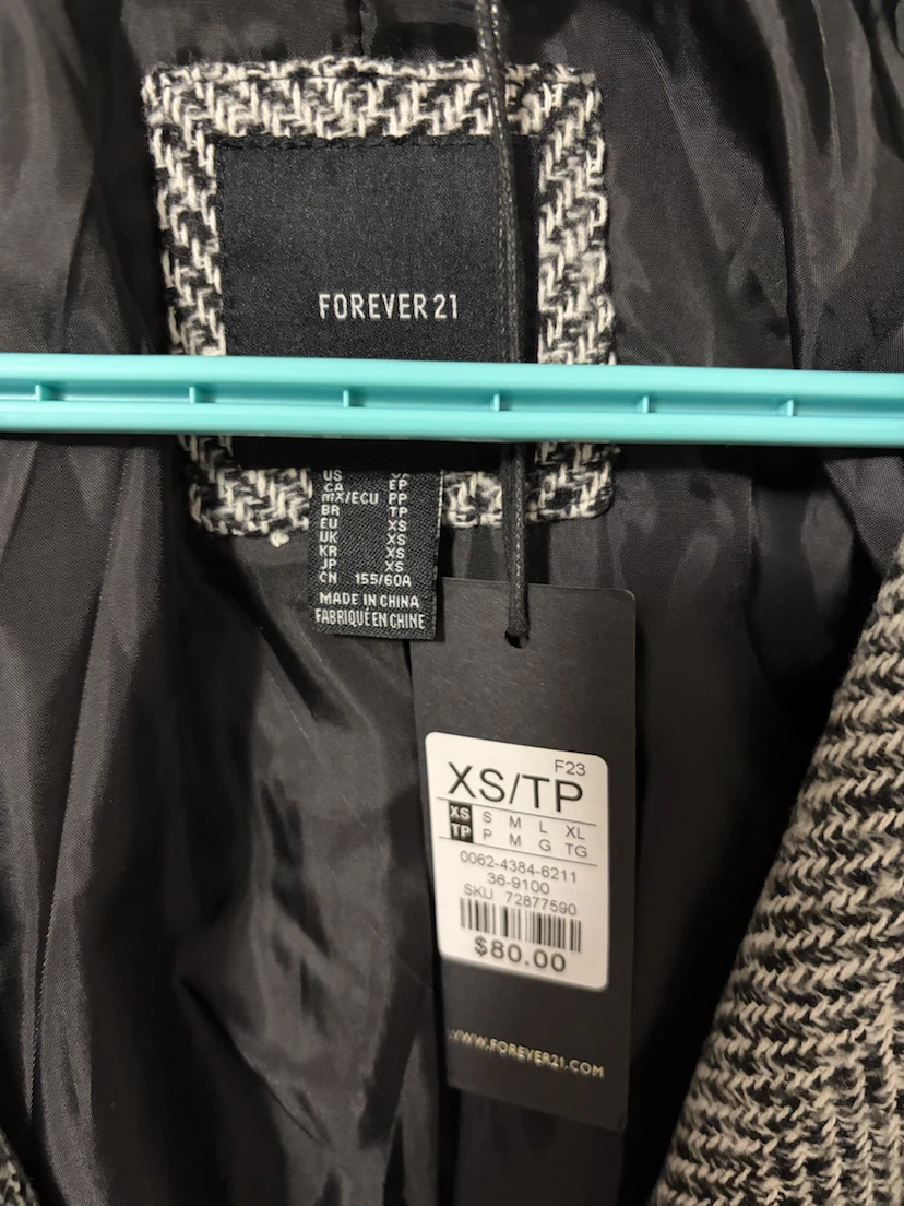 Forever 21 Herringbone Coat XS - photo 2
