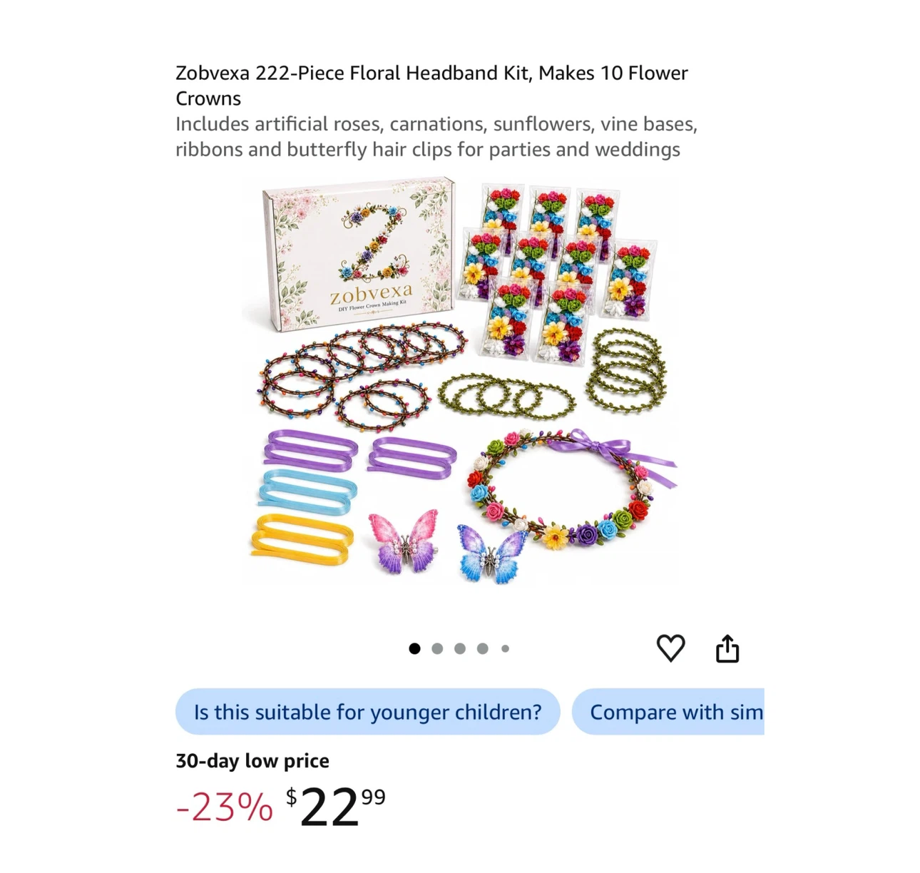 Brand new 222-Piece Floral Headband Kit