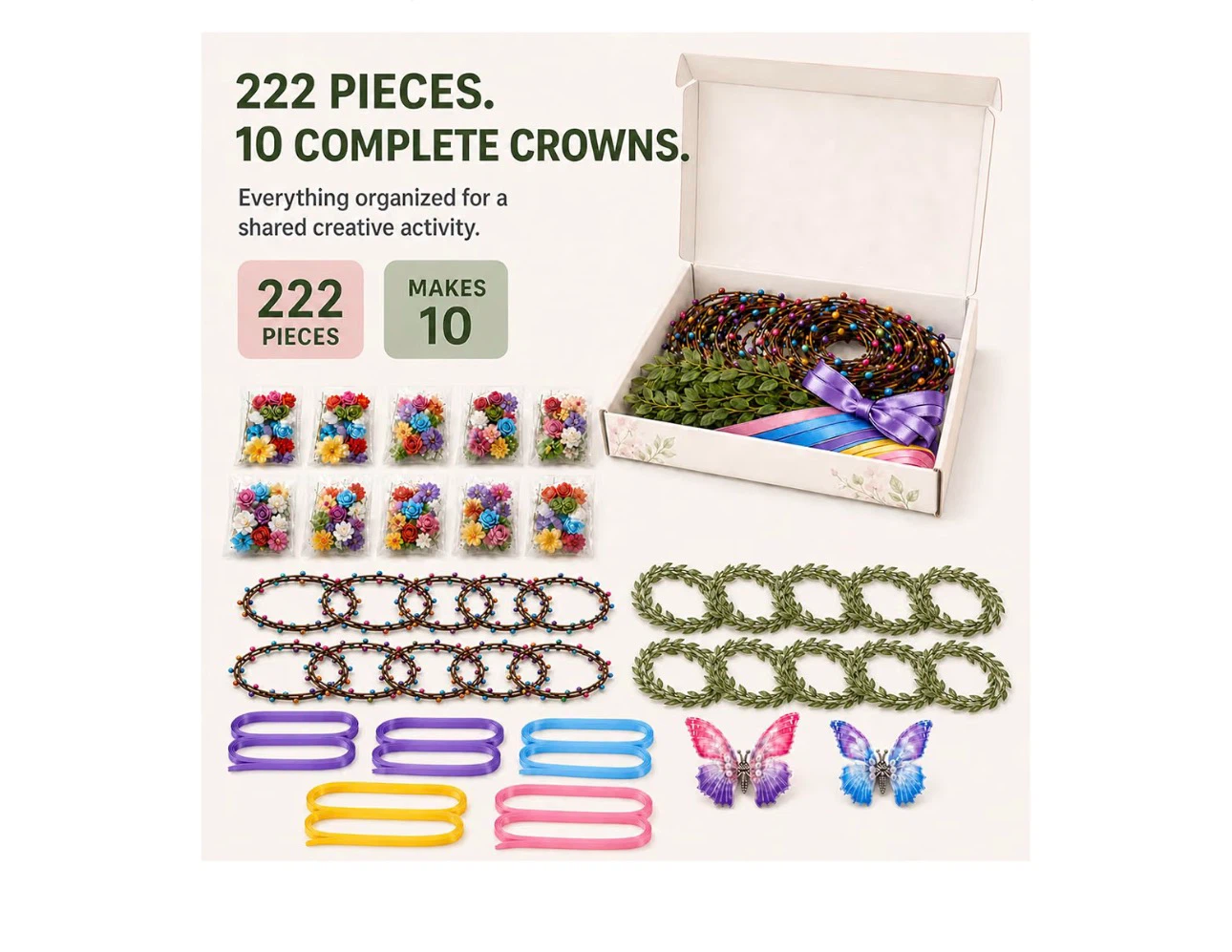Brand new 222-Piece Floral Headband Kit - photo 3