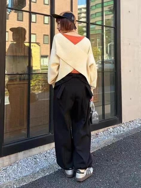 Japanese-style high-waisted, 3D ribbon, sweet sweatpants. - photo 3