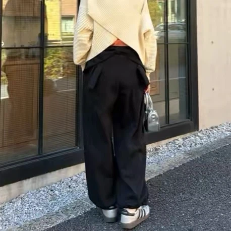 Japanese-style high-waisted, 3D ribbon, sweet sweatpants. - photo 4