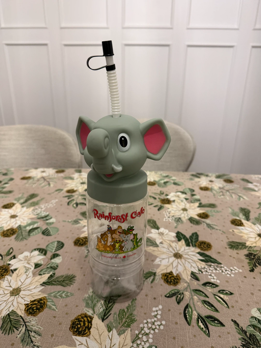 Rainforest Cafe Elephant Tumbler with Straw