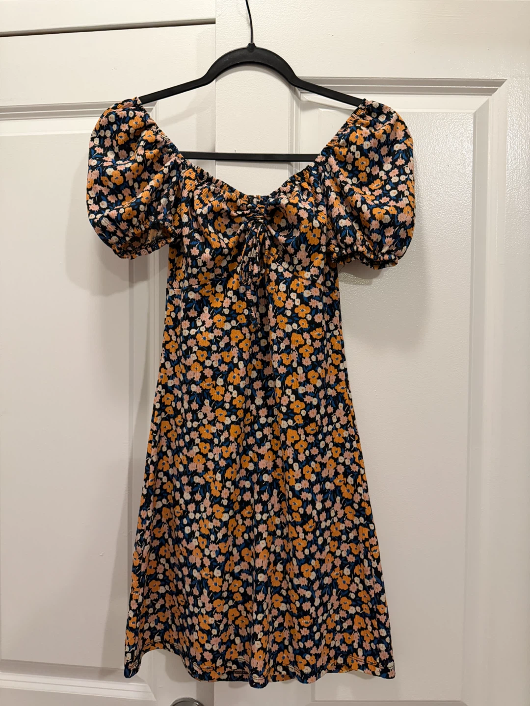 Floral Off-the-Shoulder Puff Sleeve Dress
