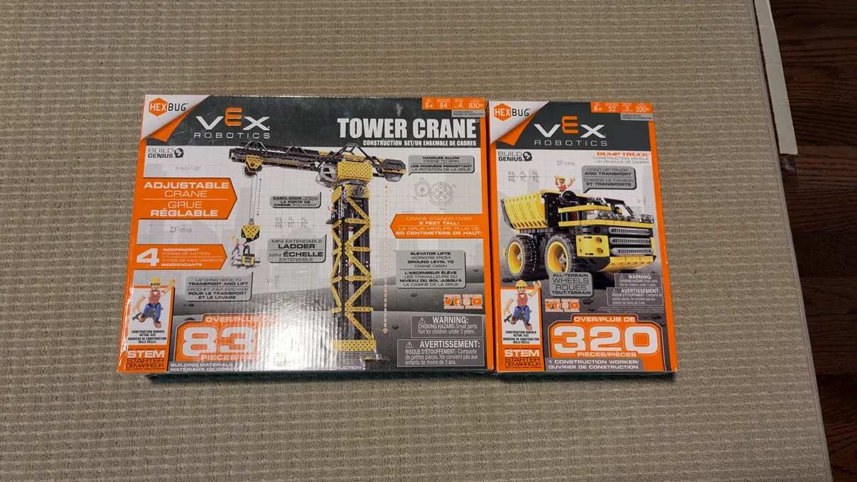 VEX Robotics Tower Crane and Dump Truck