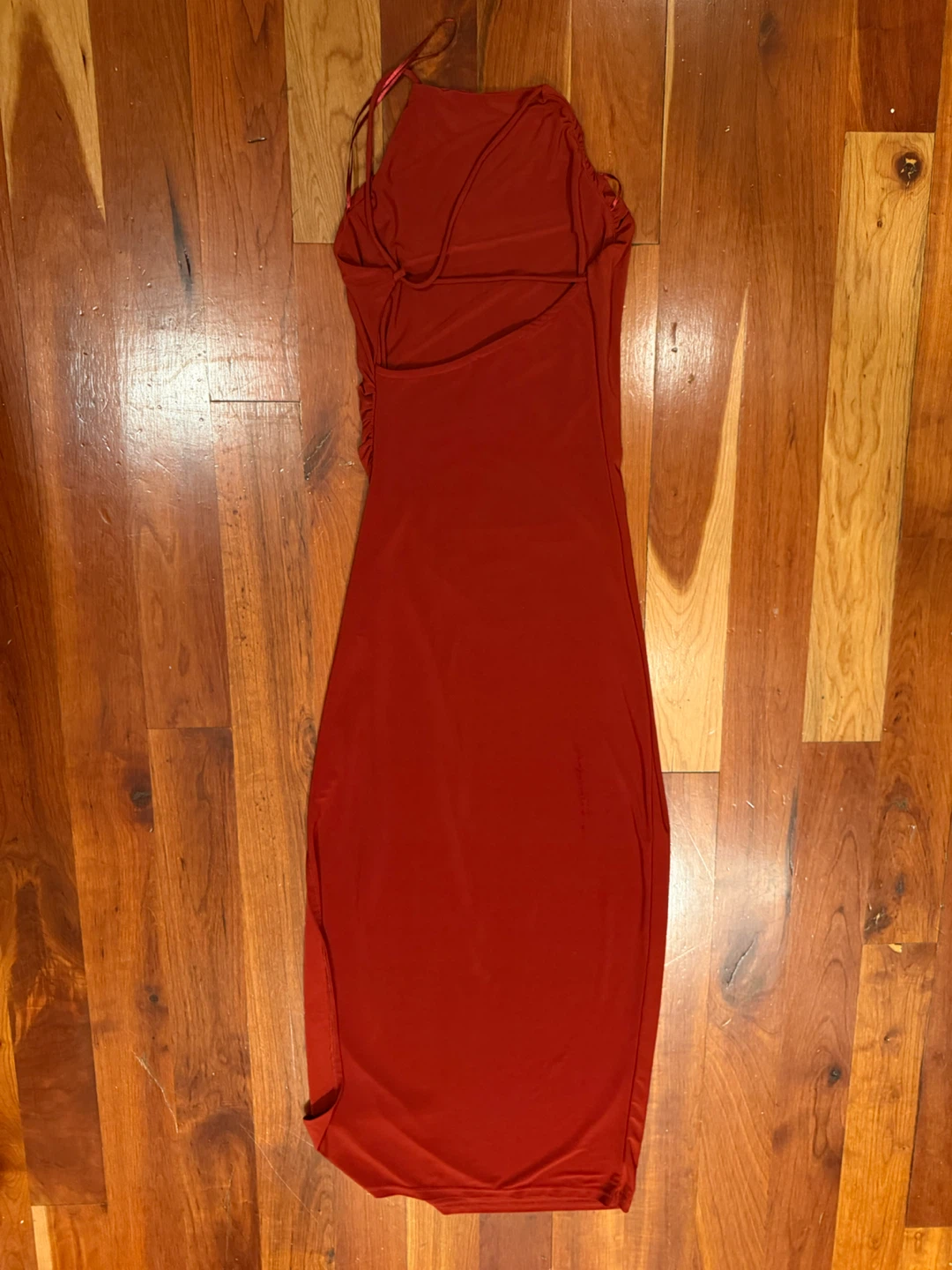 Red Ruched Maxi Dress - photo 2