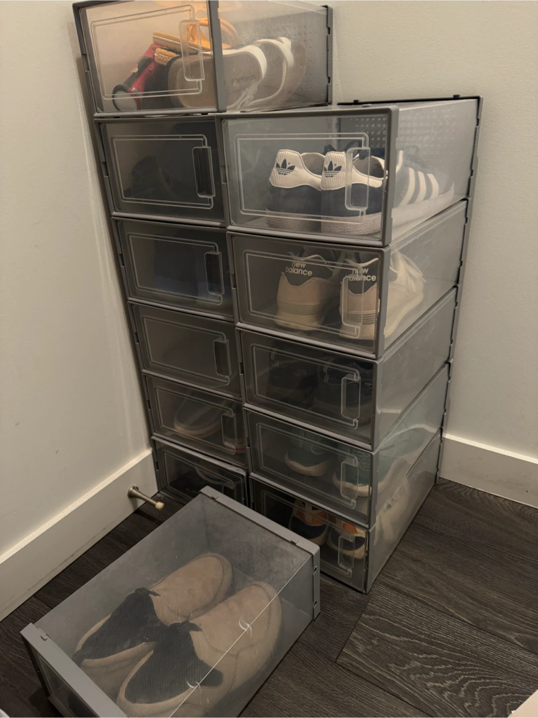 Stackable Clear Plastic Shoe Storage Boxes - photo 2