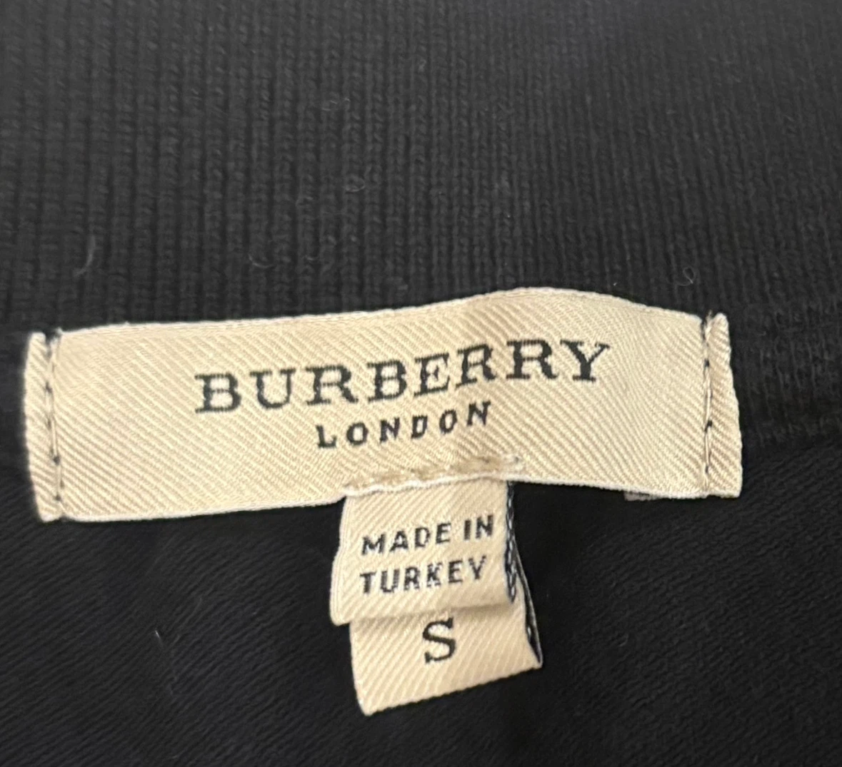 Burberry Women's 3/4 Sleeve Polo Small Black Check Accent - photo 3