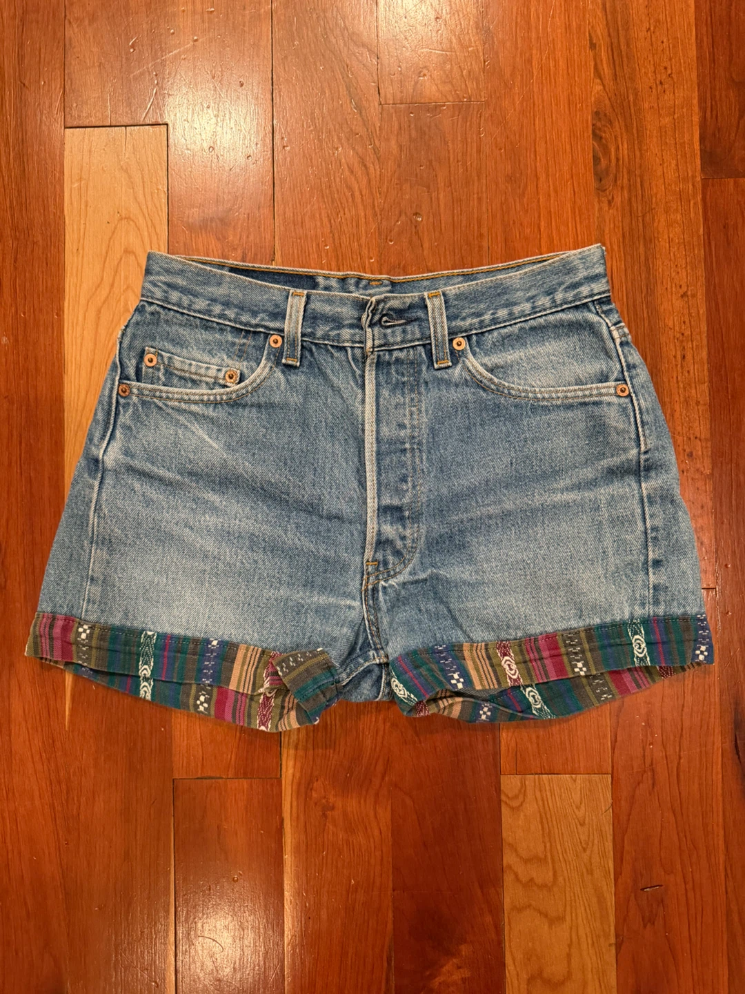 Levi's 501 Denim Cutoff Shorts with Custom Embroidery
