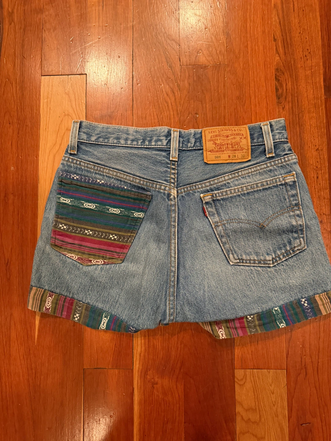 Levi's 501 Denim Cutoff Shorts with Custom Embroidery - photo 2