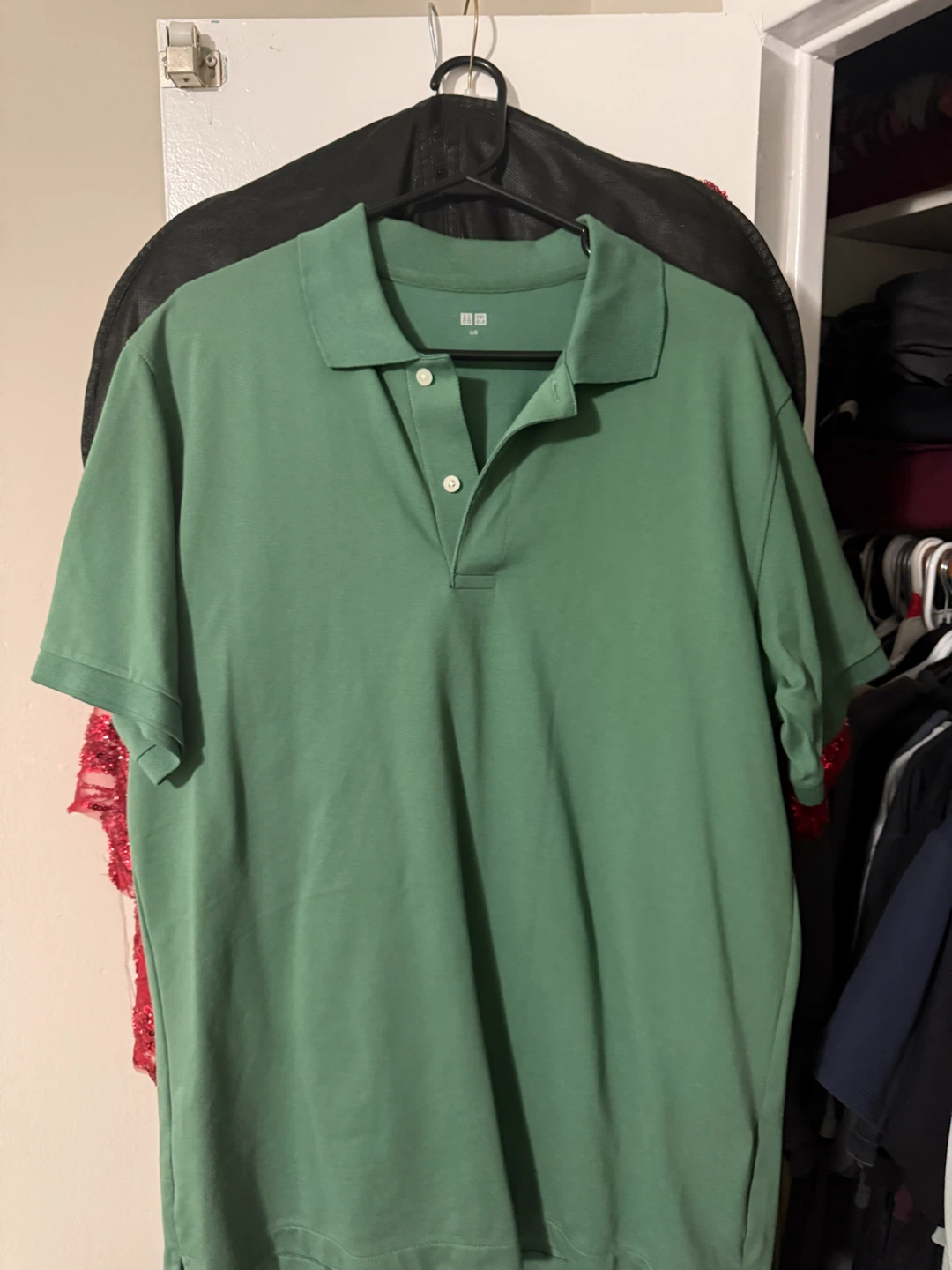 Uniqlo Men's Green Polo Shirt Size L/G