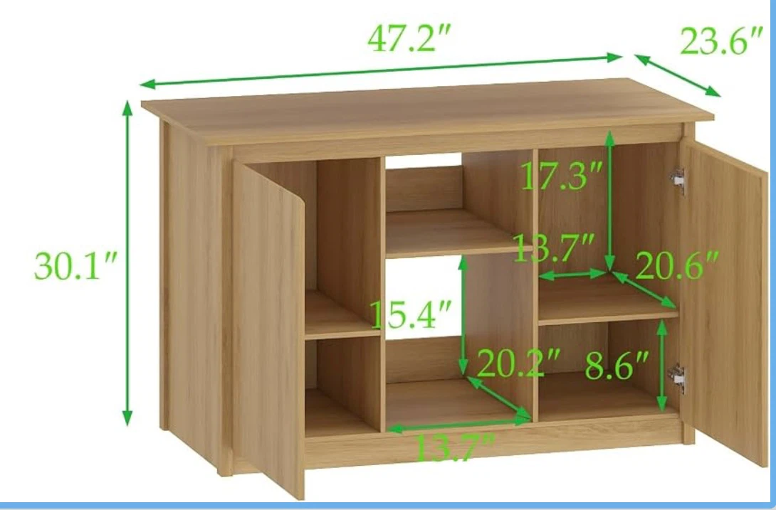 Oak Finish Cabinet with Doors and Shelves - photo 3