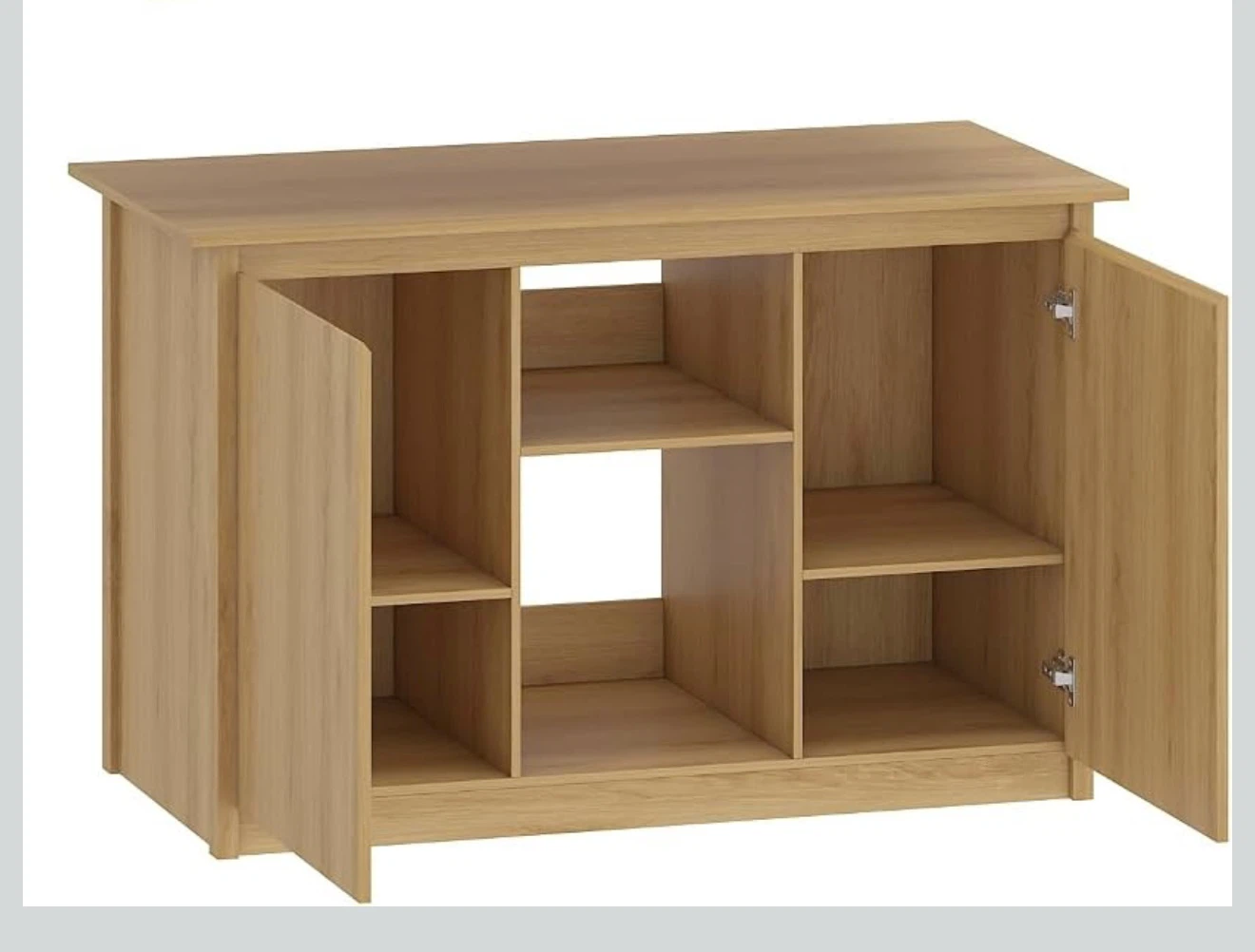Oak Finish Cabinet with Doors and Shelves - photo 4