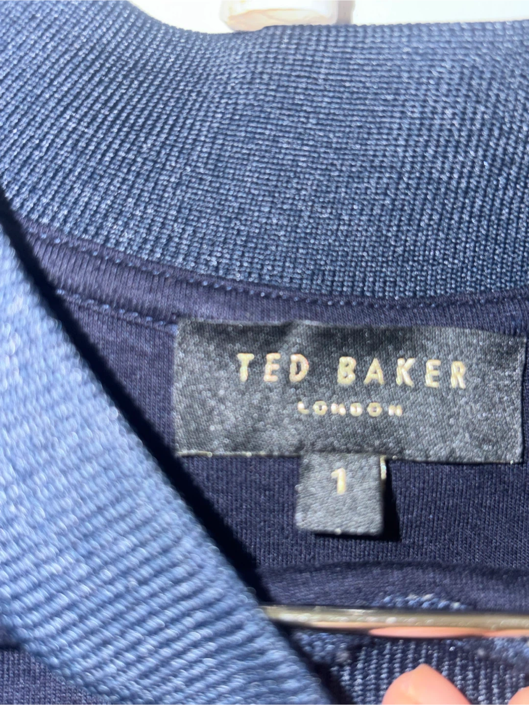 Ted Baker Navy Padded Shoulder Top Sweatshirt Size 1 US 4 S - photo 2