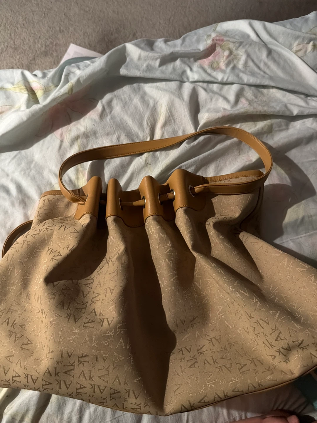 Anne Klein Tan Monogram Shoulder Bag - photo 2