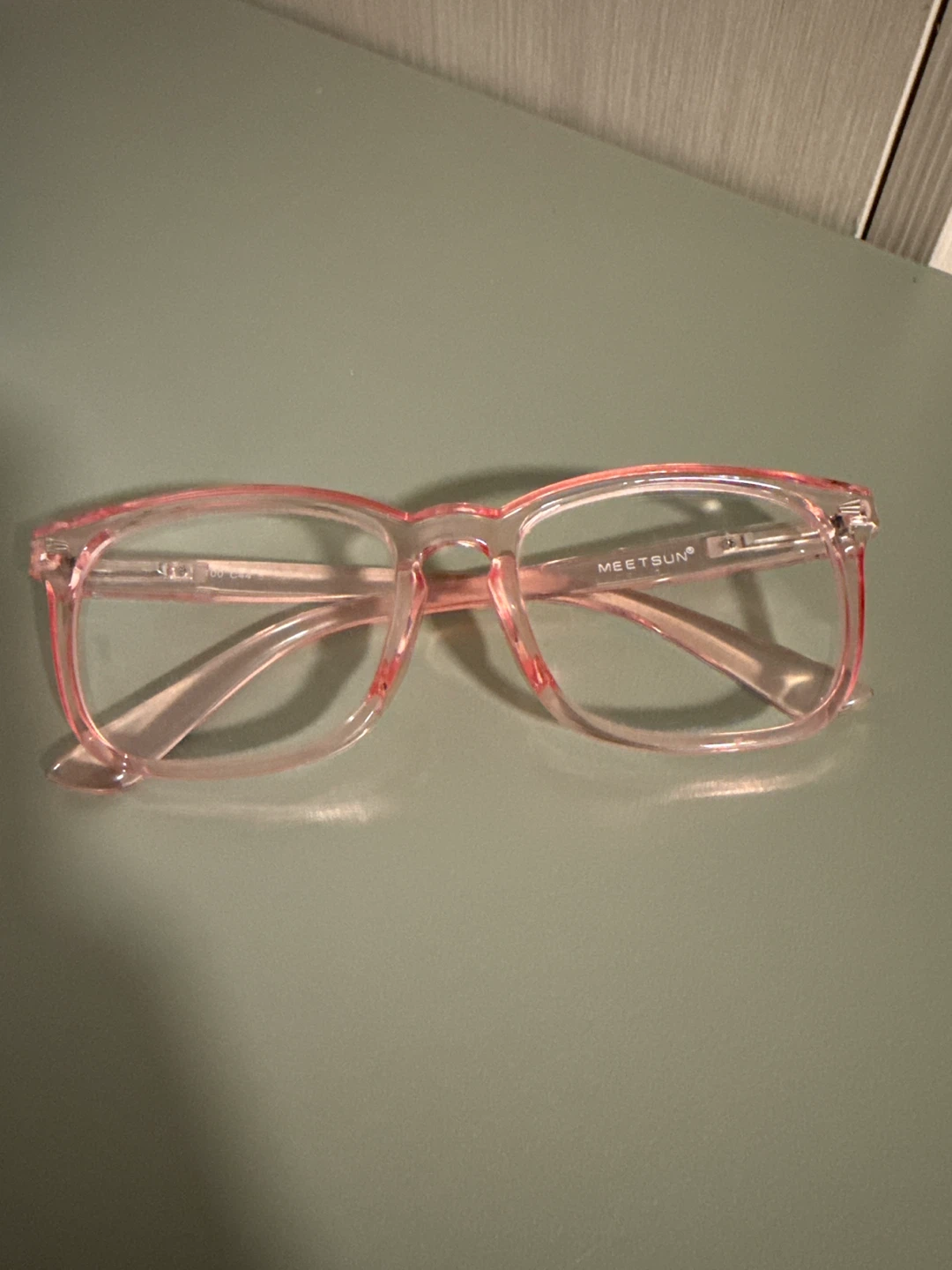 MEETSUN Pink Clear Frame Blue Light Glasses