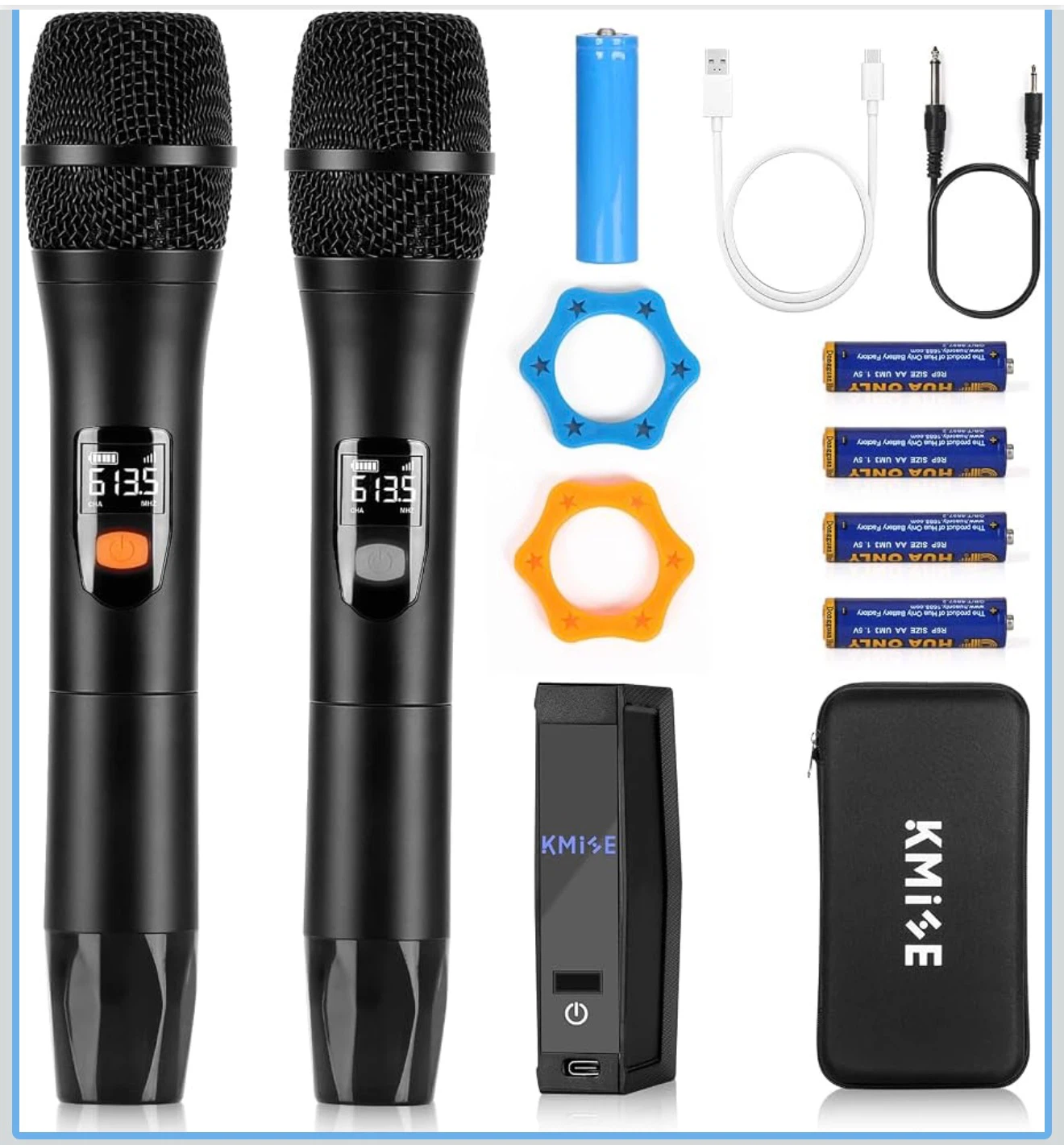 Brand New - Dual Wireless Microphones Set with Receiver & Case