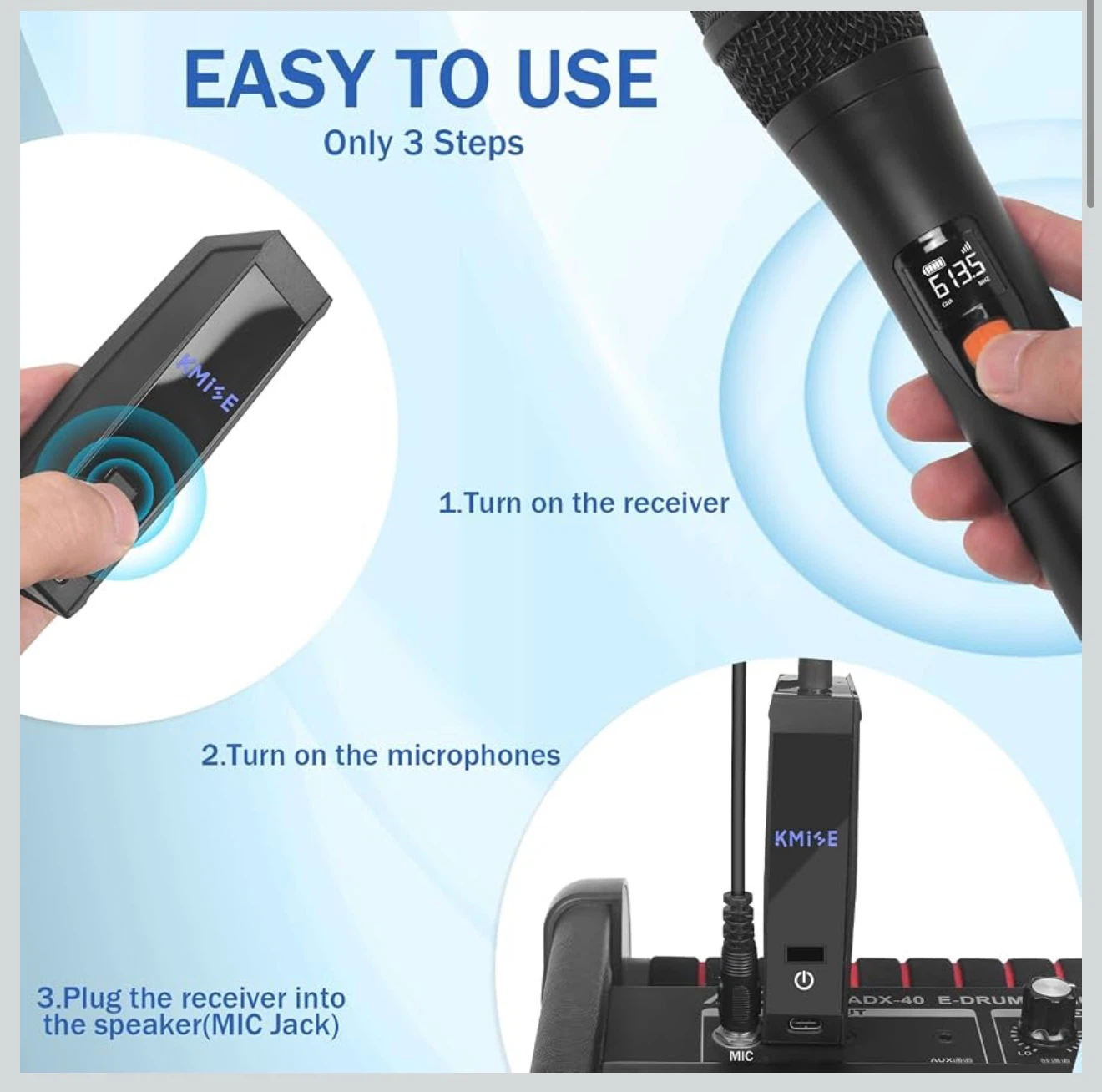 Brand New - Dual Wireless Microphones Set with Receiver & Case - photo 4