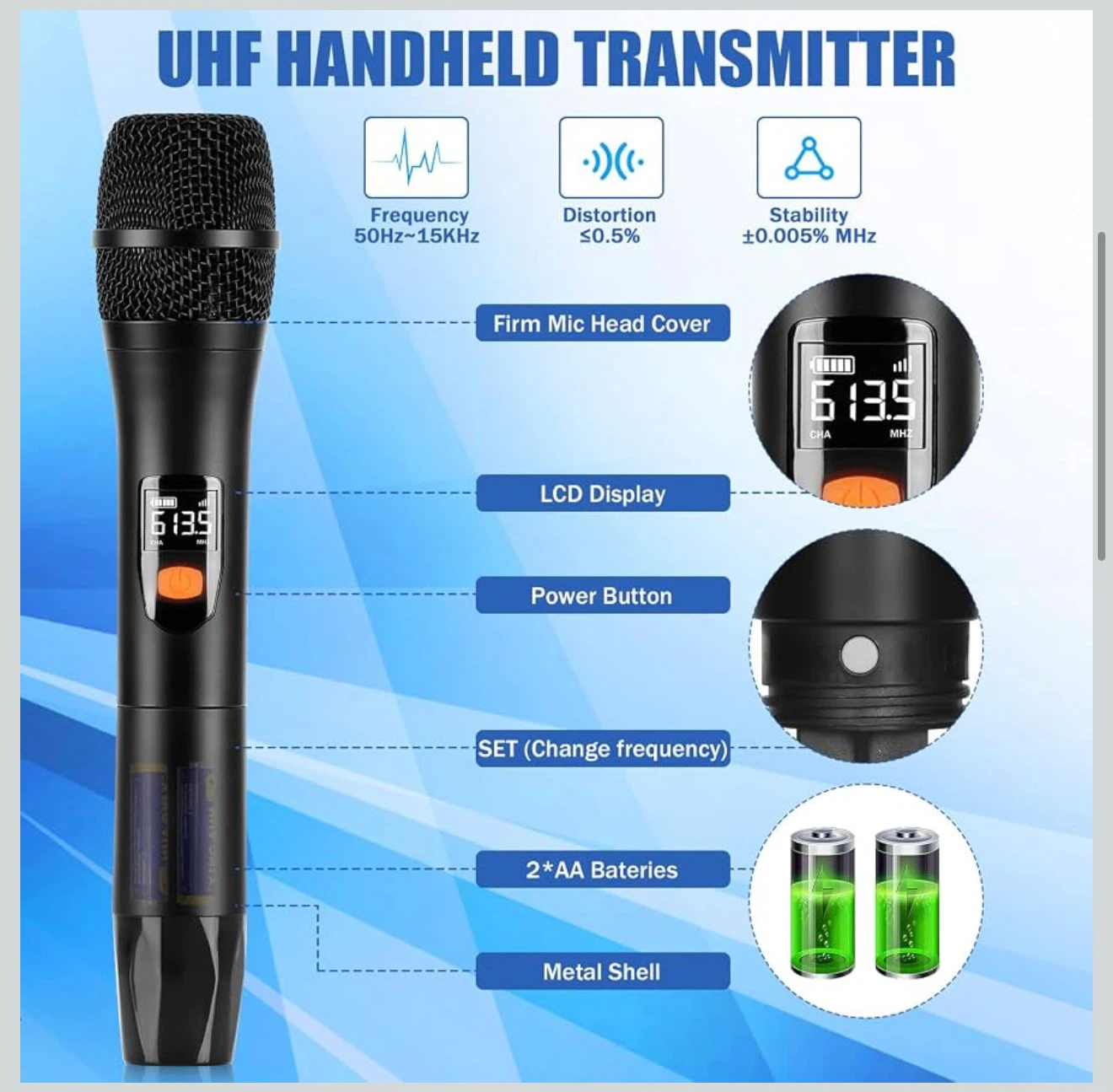 Brand New - Dual Wireless Microphones Set with Receiver & Case - photo 5