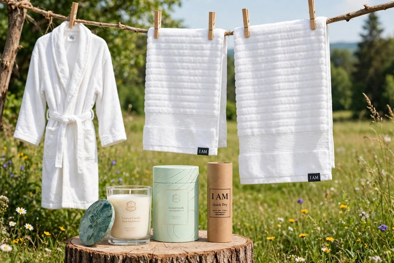 Laline Bath Robe, Towel and Candle Gift Set - photo 3