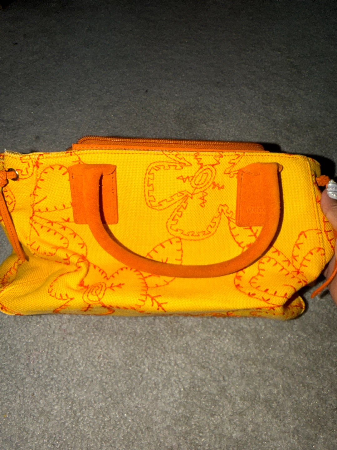 Yellow & Orange Embroidered Handbag