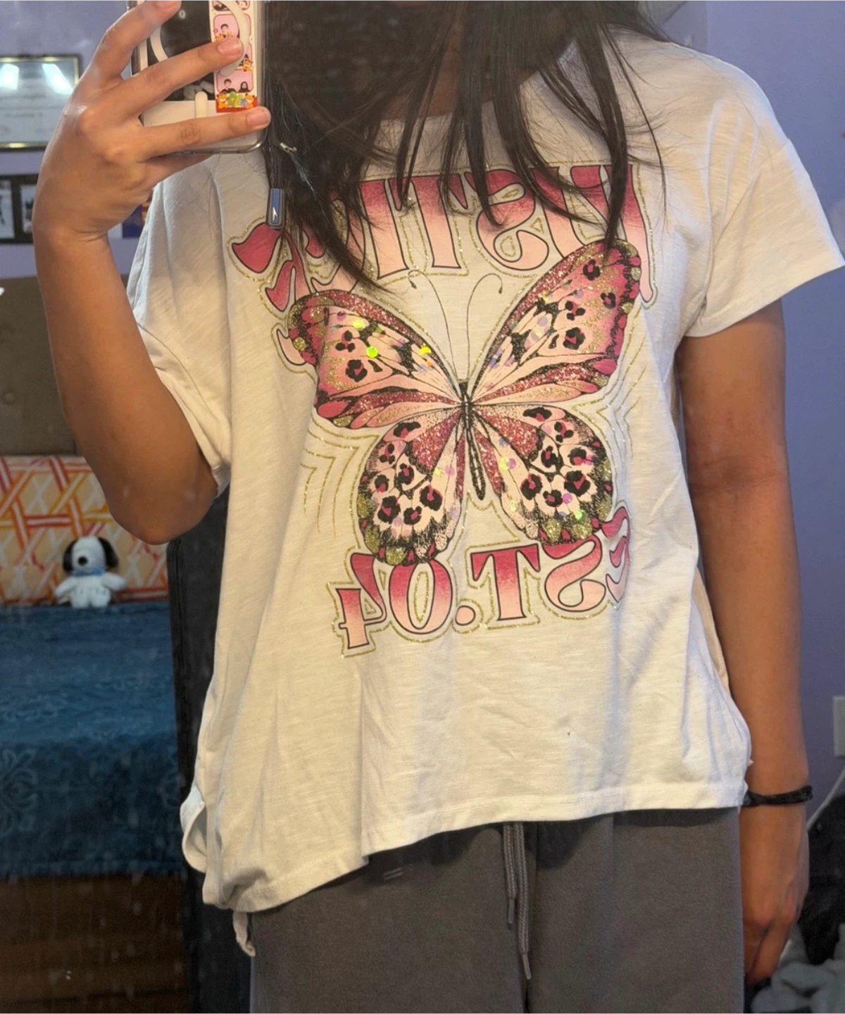 Justice Butterfly Graphic T-Shirt - photo 3