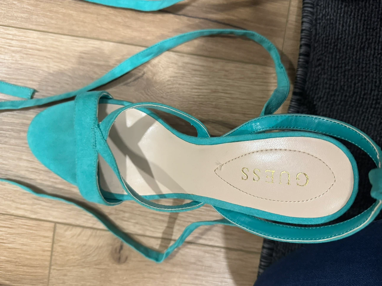 Guess Teal Suede Lace-Up Heels - photo 3
