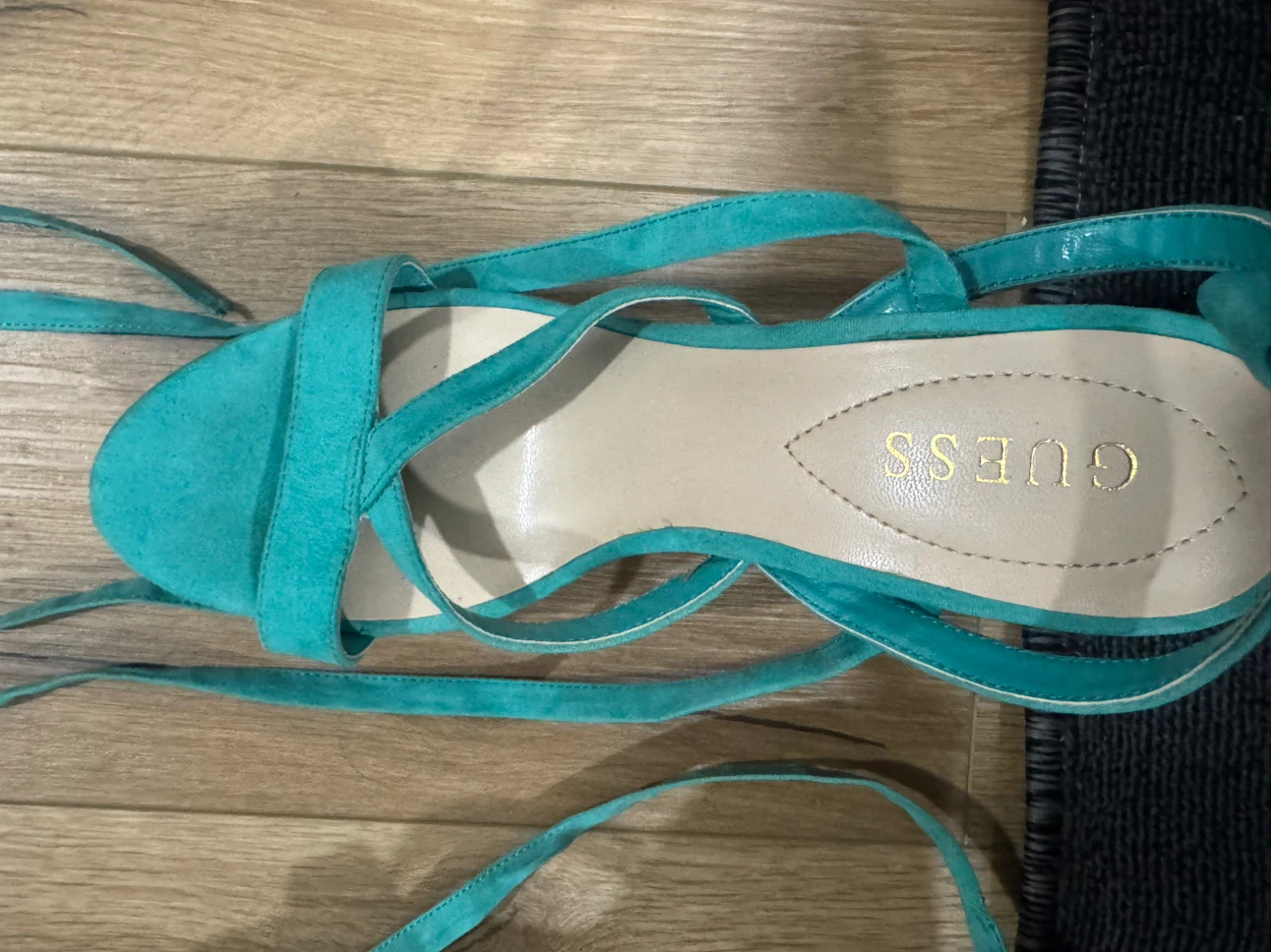 Guess Teal Suede Lace-Up Heels - photo 4