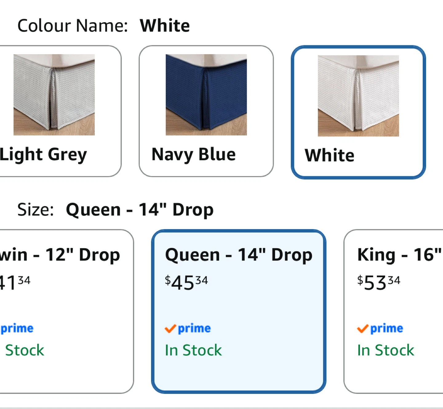 [NEW] Queen Size Bed Skirt - White - photo 3