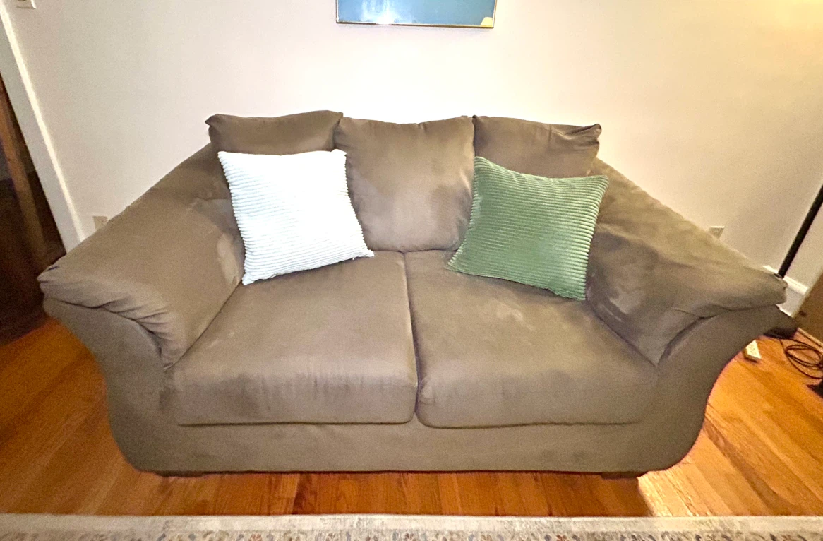 *Discounted* Taupe Darcy Loveseat - Comfy, Durable Couch - photo 2