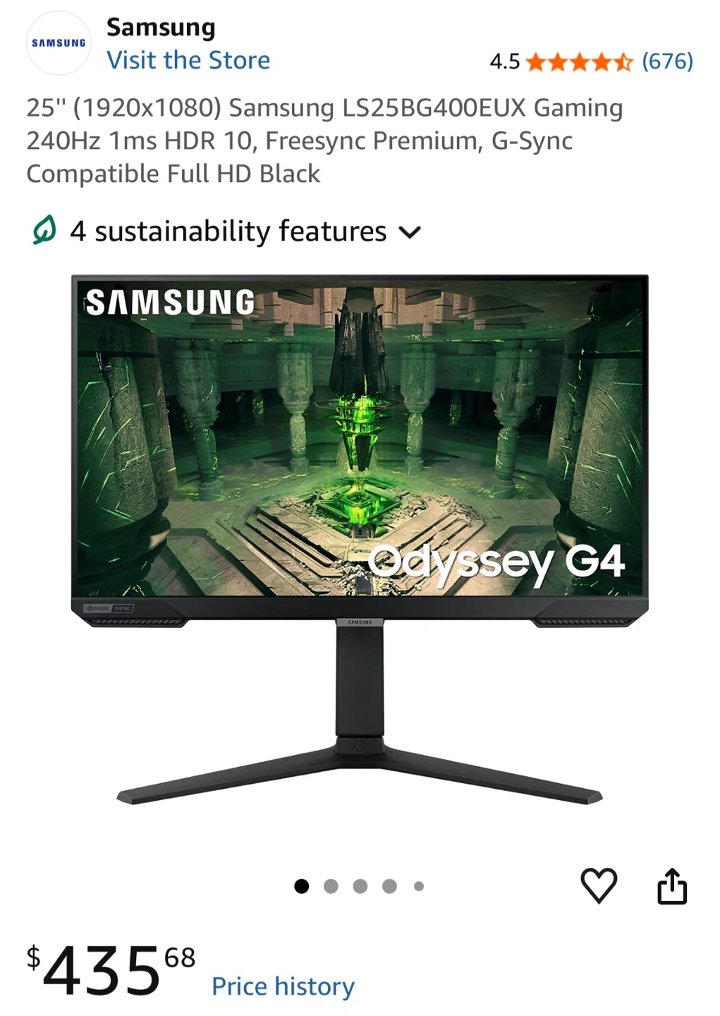 Samsung Odyssey G4 25 inch Gaming Monitor - photo 2