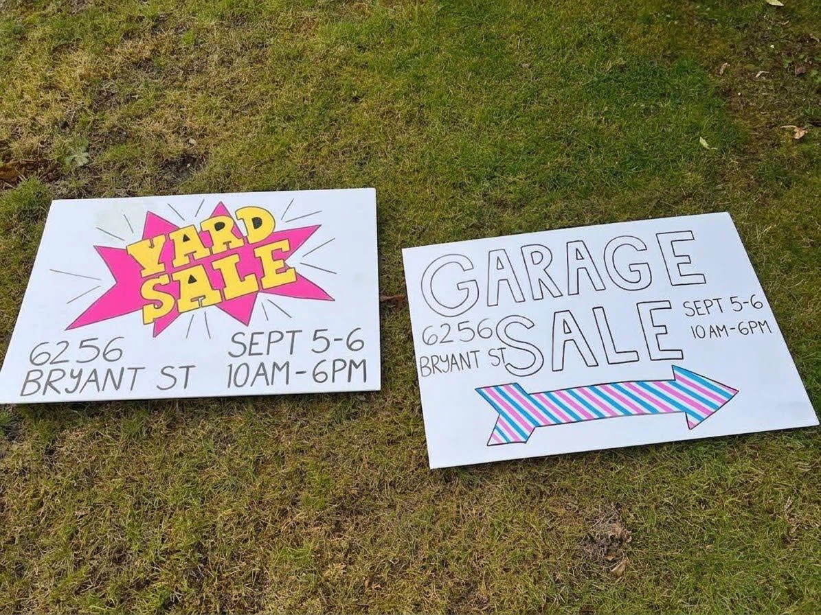 Yard Sale & Garage Sale Signs - Sept 5-6