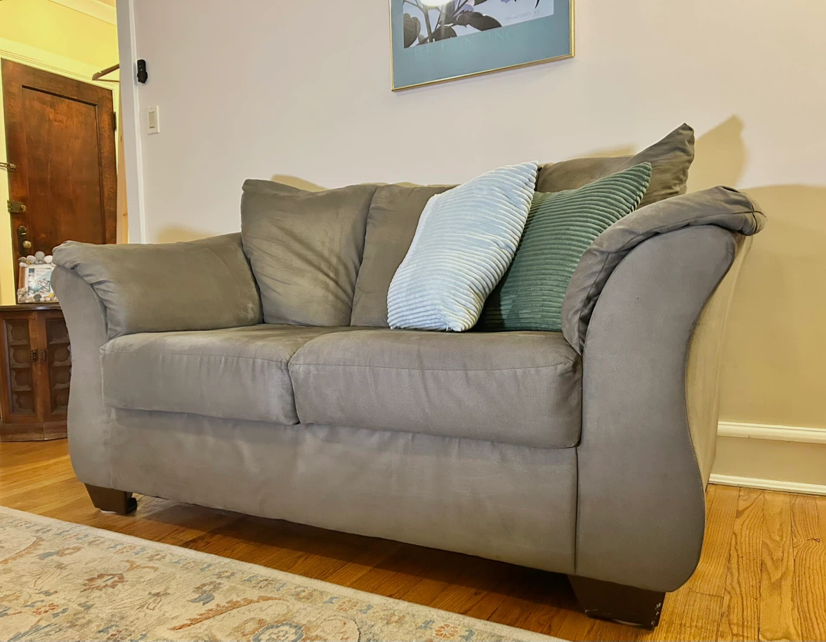 *Discounted* Taupe Darcy Loveseat - Comfy, Durable Couch