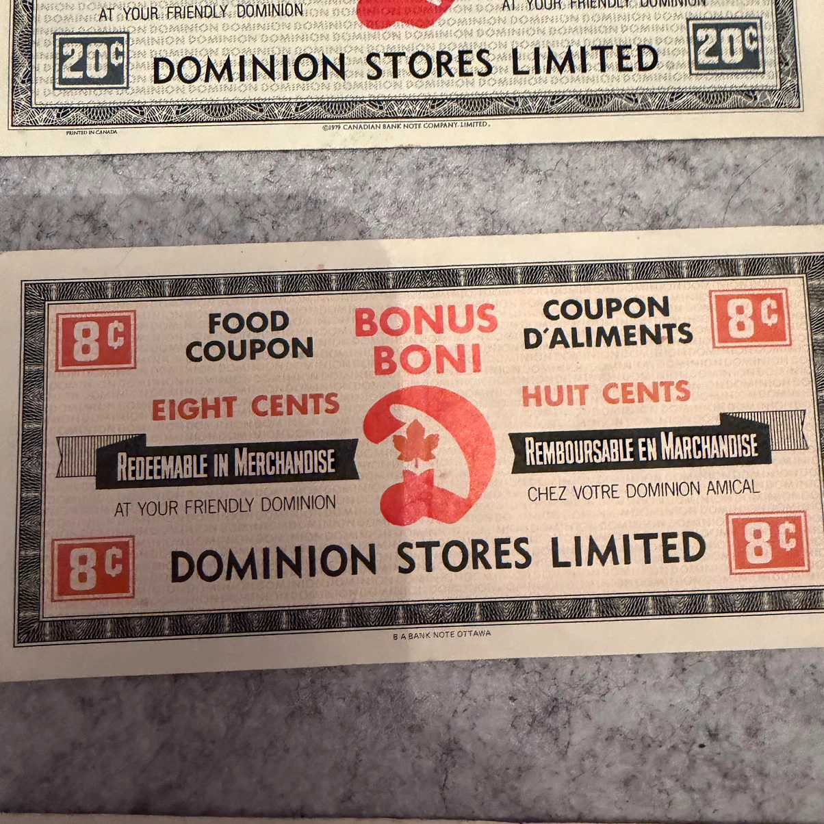 Vintage Dominion Stores Food Bonus Coupons - photo 3