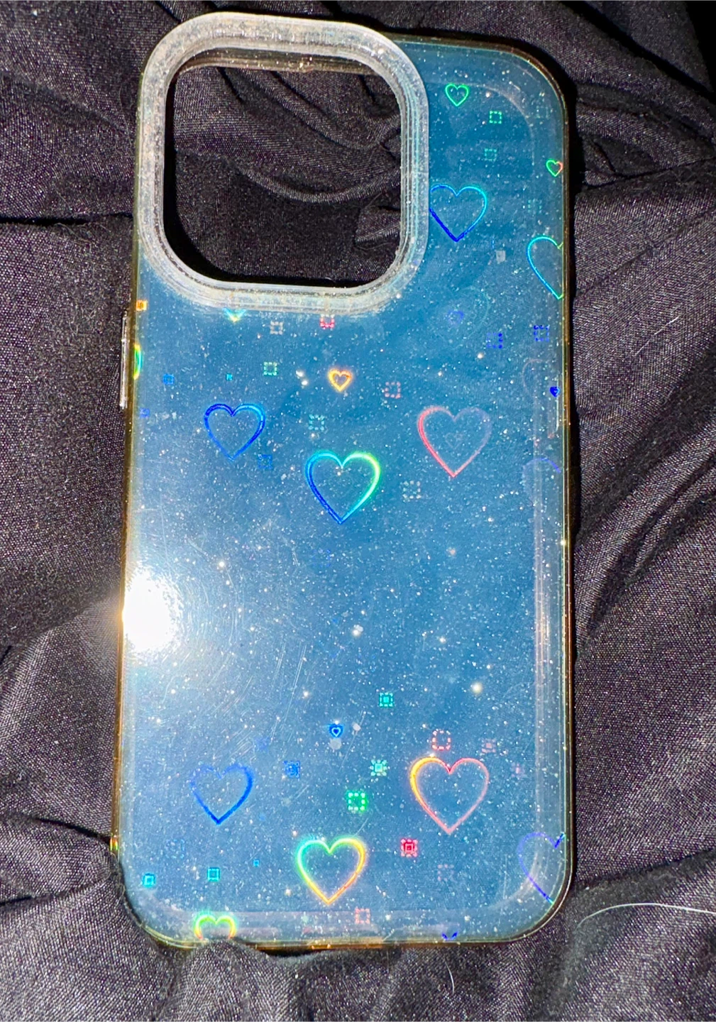 Glitter Heart Phone Case for iPhone 15 Pro