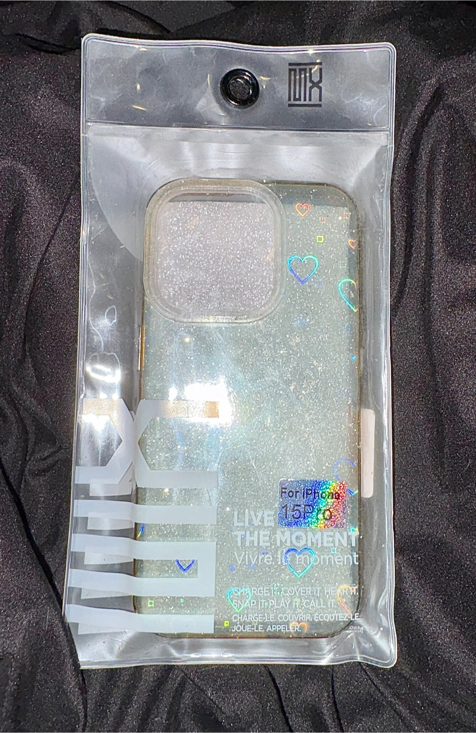 Glitter Heart Phone Case for iPhone 15 Pro - photo 2
