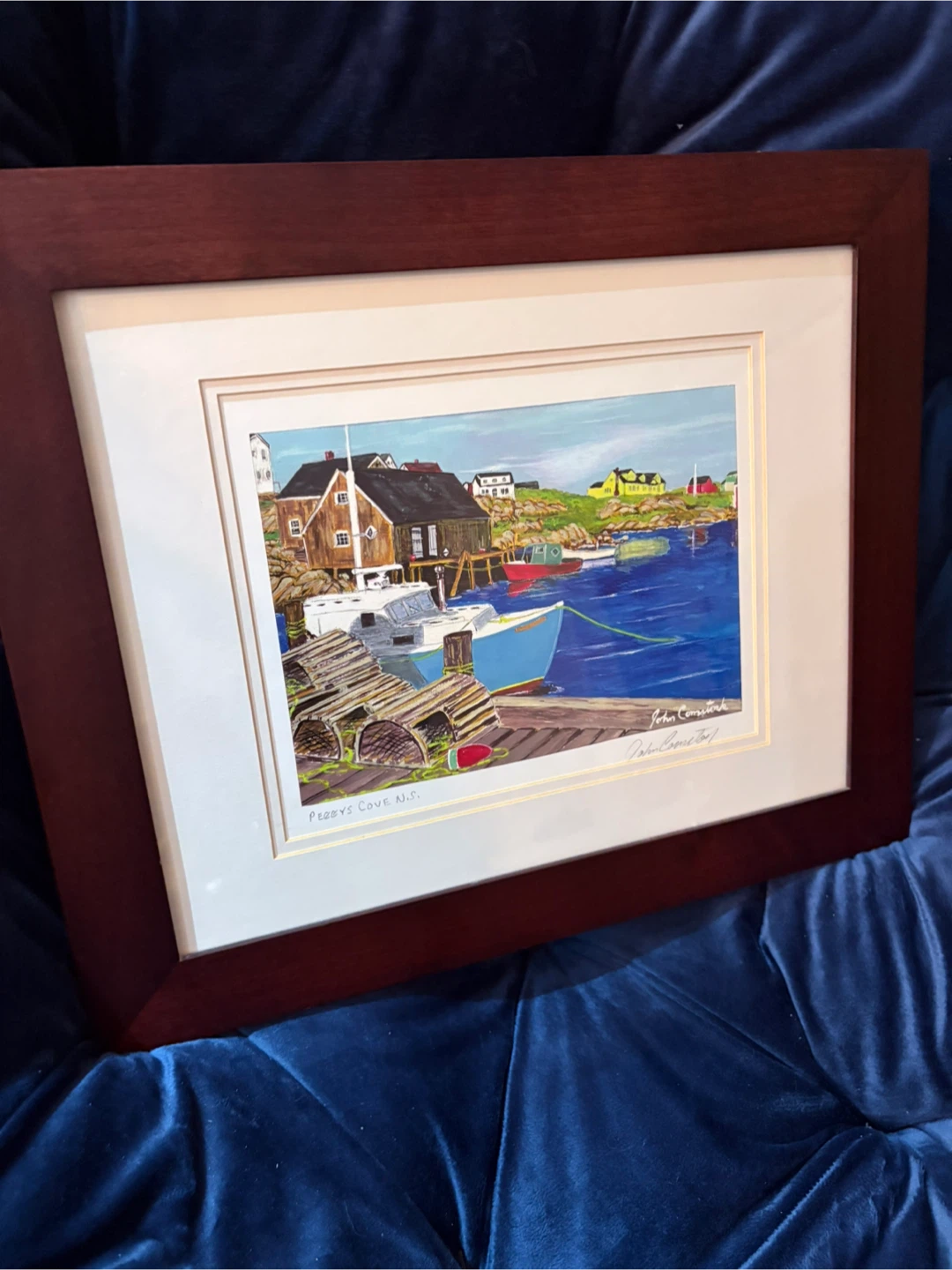 Framed John Comstock  "Peggy's Cove N.S." Print