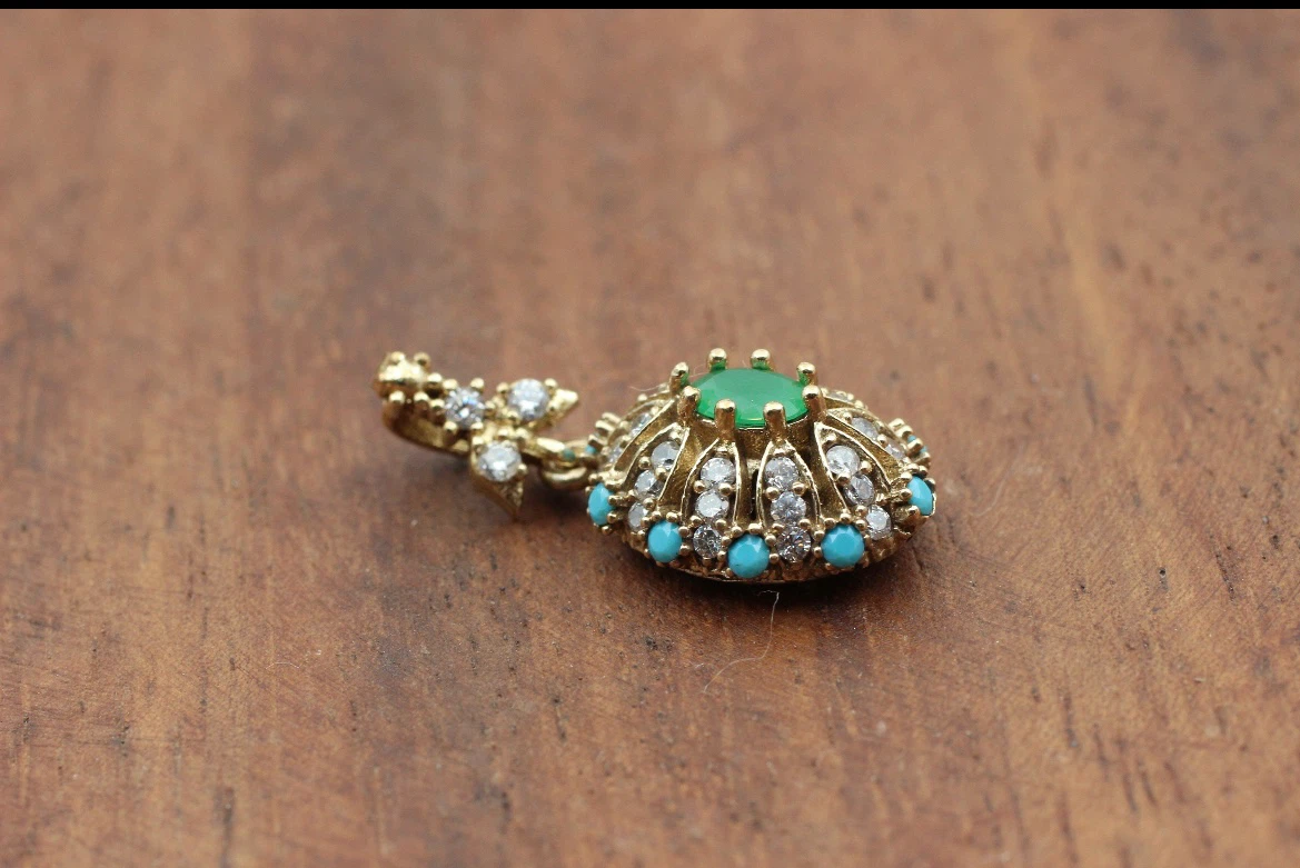 Sterling Silver authentic emerald and turquoise jewellery set - photo 4