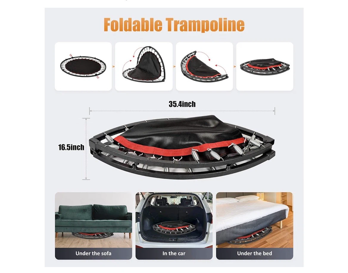 KENSONE 40" Foldable Mini Trampoline with Adjustable Handlebar - photo 4